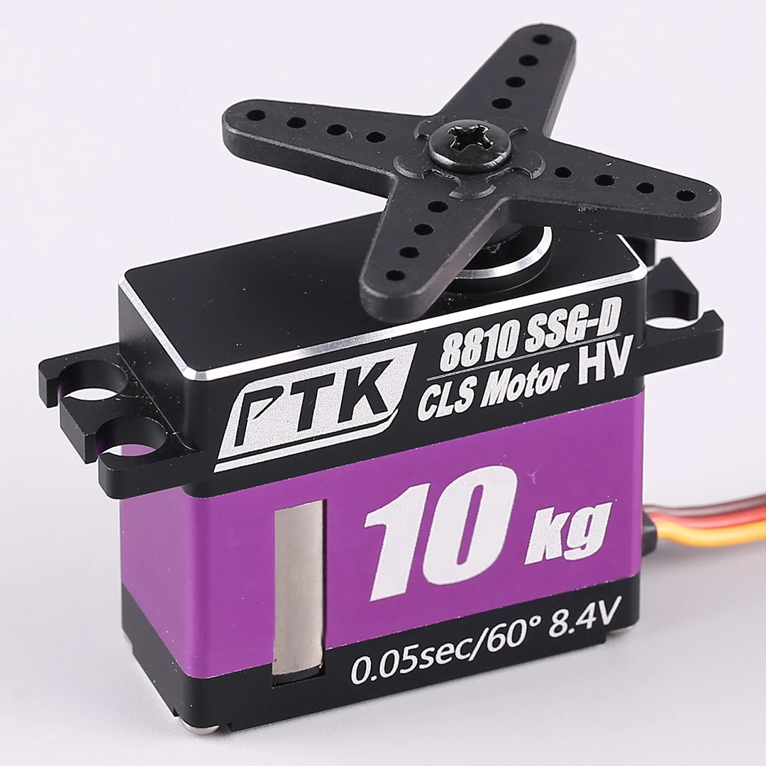 PTK 8810 SSG-D 10kg Digital Servo with Stainless Steel Gear Set 180°/270°/300°/360° for RC Fixed Wing Aircraft Accessories