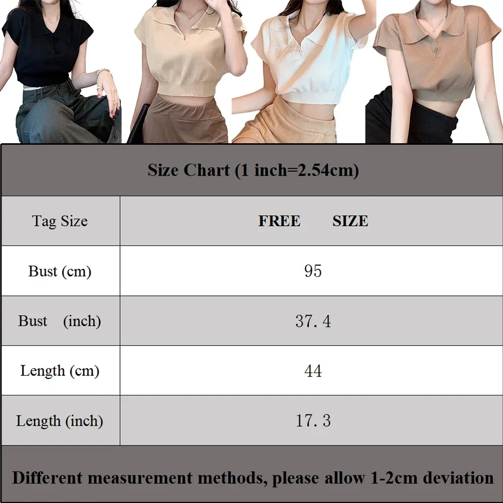 Navel-baring Top Women T-shirt Crop Top Fashionable Sexy Short-sleeved Sweet T-shirt For Hot Girls Basic Lapel