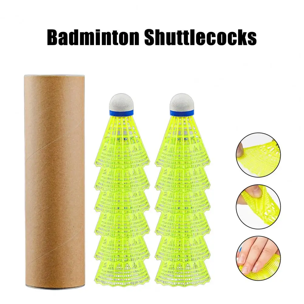 12 Pack Badminton Shuttlecocks Nylon Feather Shuttlecocks Outdoor Sports Training Badminton Balls for Beginners