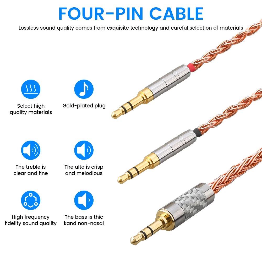 HiFI 16core OCC Silver Plate XLR/2.5/4.4mm Balance Earphone to 2x3.5mm Headphone Upgraded Cable for he400i he400s HE560 Hifiman