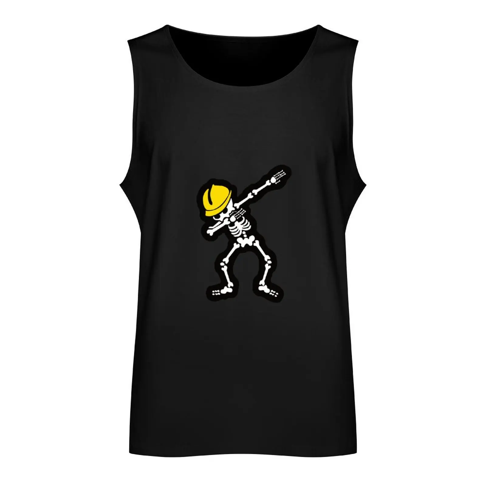 Skeleton hat , Funny hard hat Tank Top t-shirts for Men's gym plain t-shirt