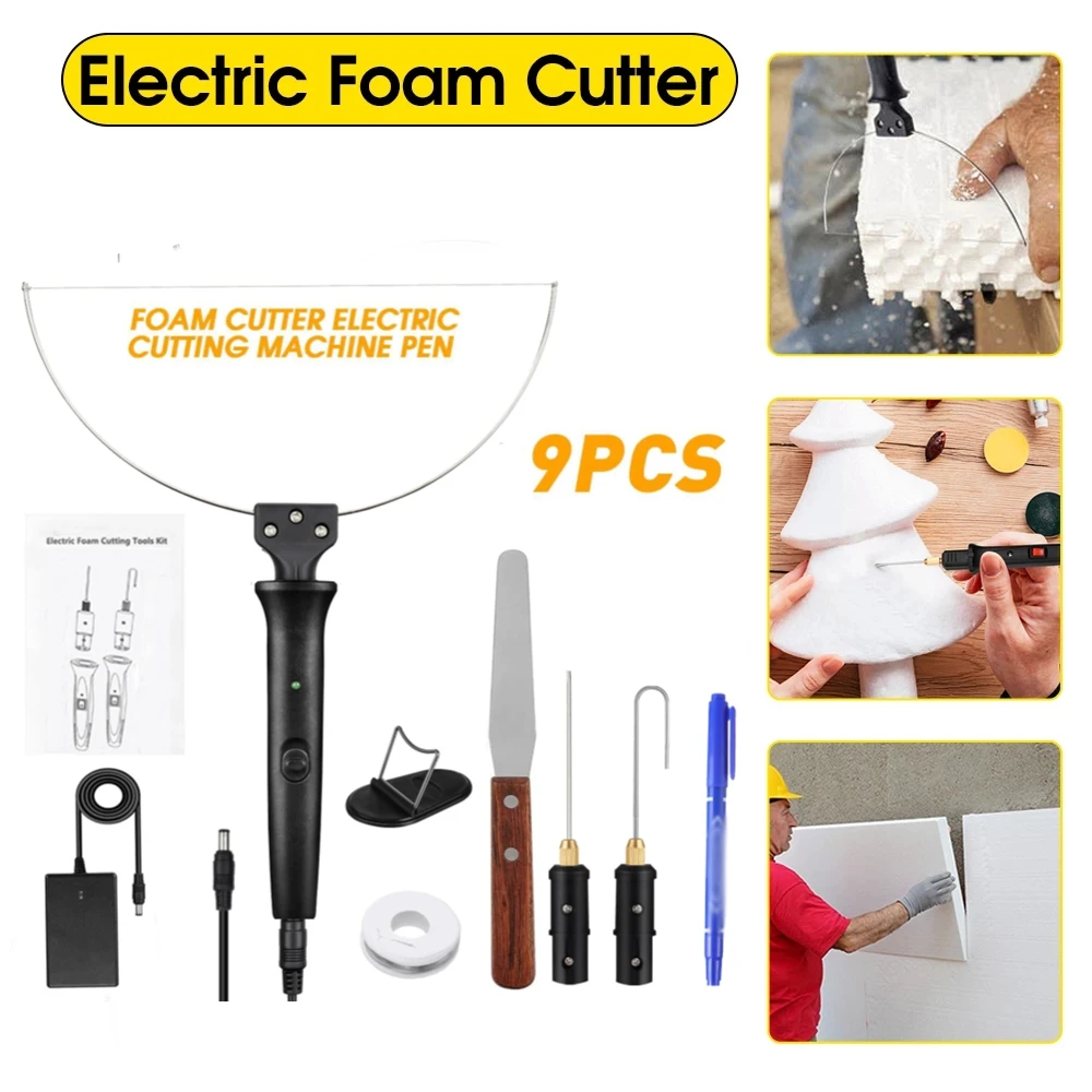 4-in-1  Electric Foam Cutter Kit Hot Wire Cutter 0-300℃ Temperature Adjustable Foam Cutting Pen Styrofoam Cutting Tool