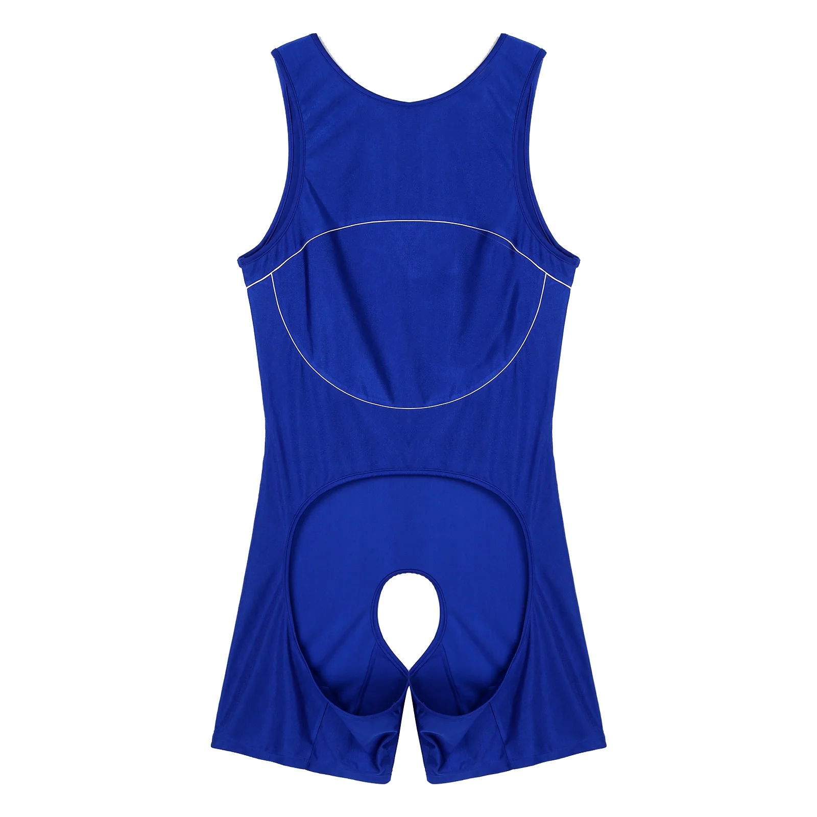 Mens Lingerie  Male Body Shaper One-piece Open Butt Jumpsuit Open Crotchless Bodycon Bodysuit U Neck Sleeveless Nightwear