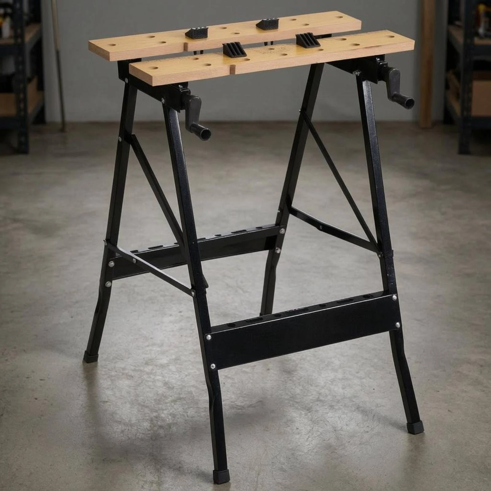 

Folding Workbench Foldable Portable Workbench Folding Work Table Round Holes Shop Gear Compact for Woodworking