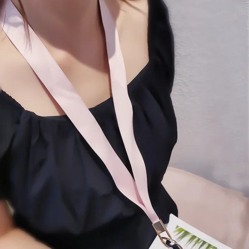 

Summer Silk Mobile Phone Lanyard Hanging Neck Rope Simple Casual Fashion Women with Key Chain Metal Clip Anti-loss Lanyard