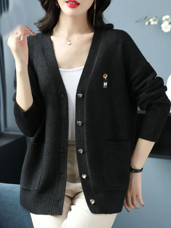 plus Size Women's Knitted Sweater Spring Autumn Outerwear Open Cardigan High Waist A-Line Skirt Korean Style Commute Clothes