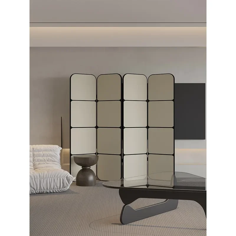 for French Cream Screen Partition Modern Simple Live Broadcast Background Decoration Living Room Dining Room Foldable Mobile