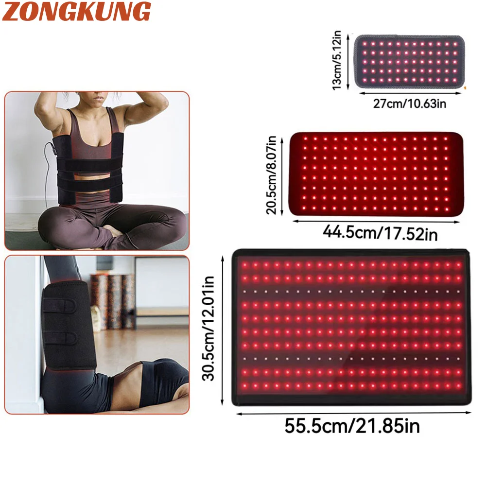 Red＆Infrared LED Light Therapy Belt 660nm And 850nm  Full Body Pain Relief Wrap Burn Fat Wrap Slimming Machine Waist Pad