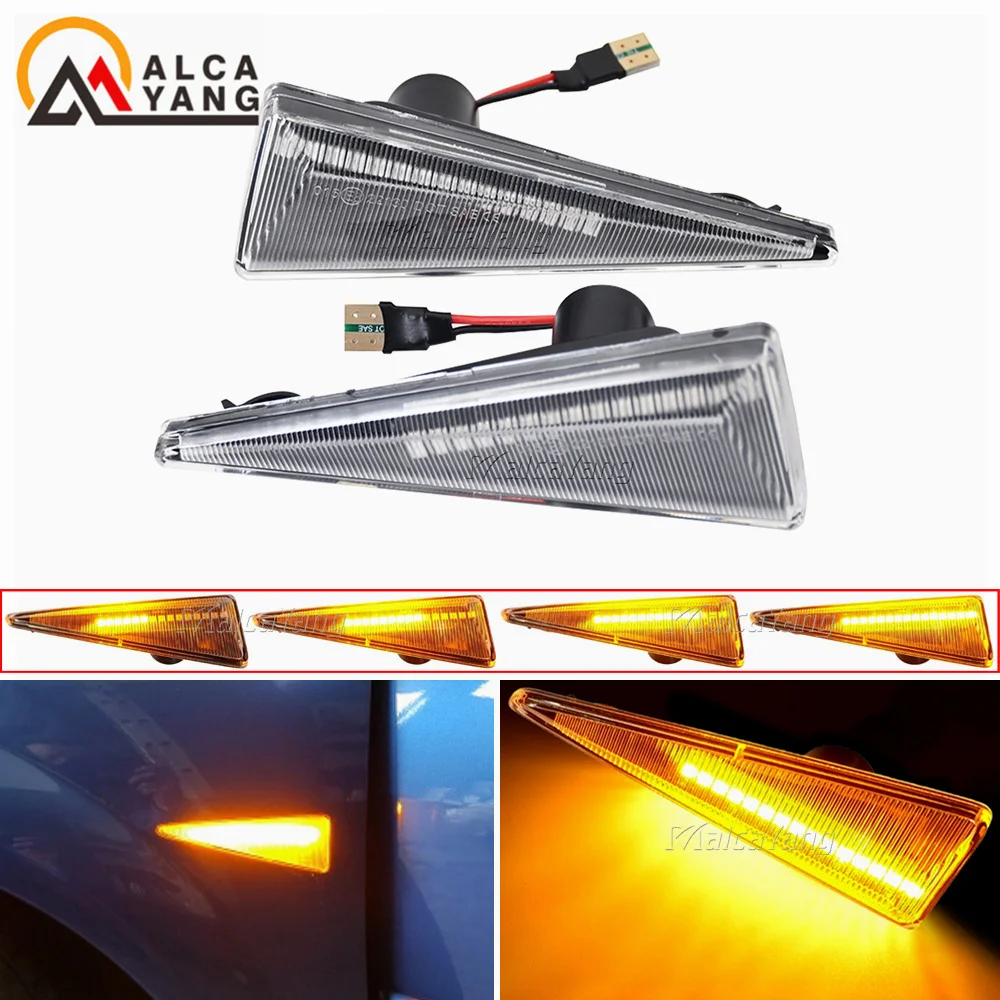 For Renault Megane MK2 CC Espace MK4 Scenic MK2 Wind Avantime Thalia 2 Car Side Marker Turn Signal Indicator LED Dynamic Lights