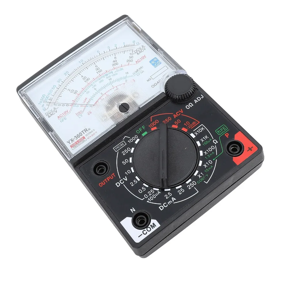Pointer Type YX 360TRn Multimeter Plastic Material Black Color Analog Multimeter High Accuracy Multimeter Electrical Repair
