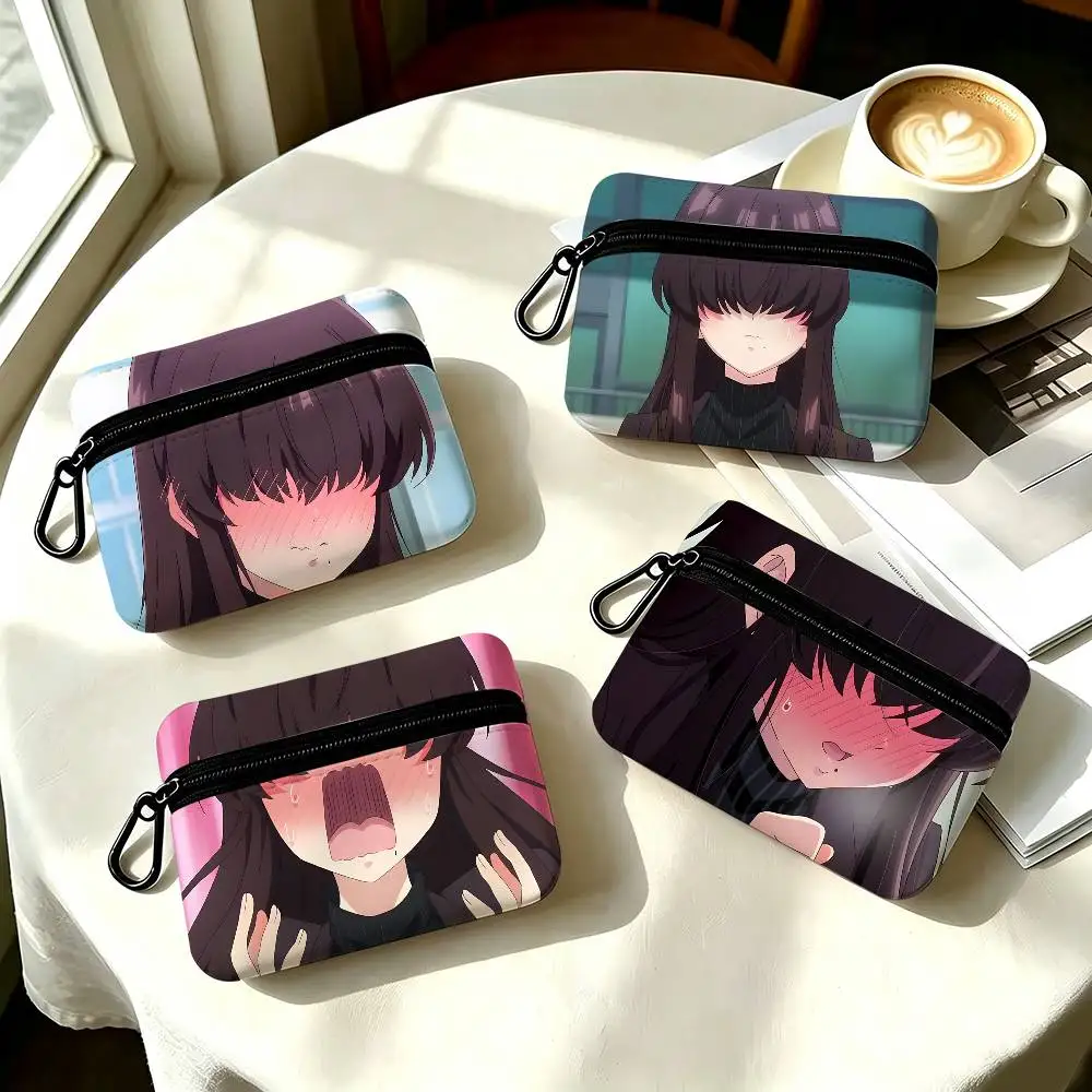 1pc Meme Kakure Anime Characters Coin Purse With Carabiner Hook Portable Key Card Wallet Small Zipper Storage Pouch