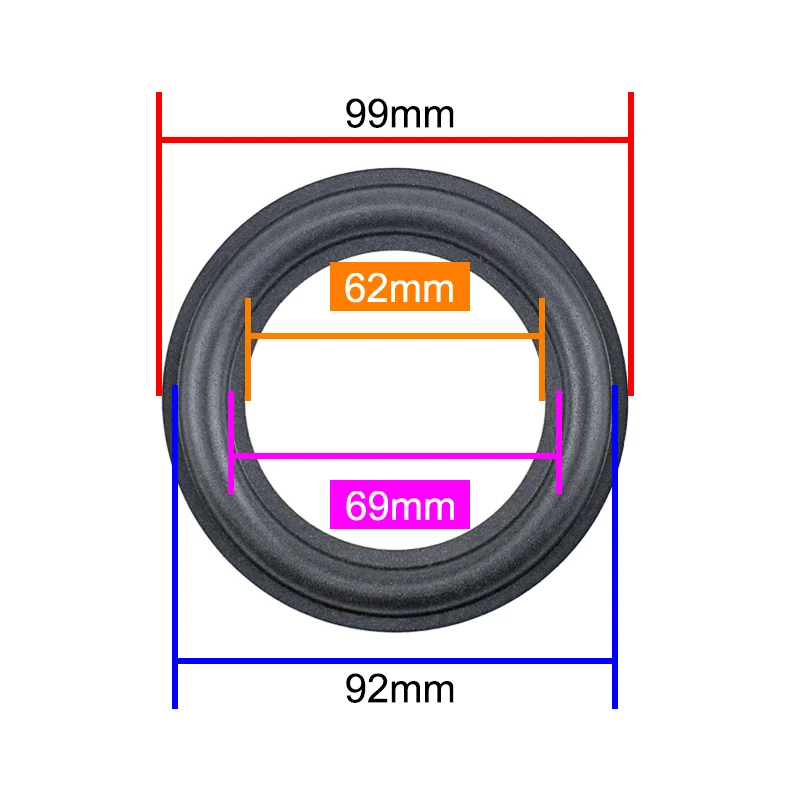 GHXAMP 4 inch 99mm 62mm pianka do naprawy zawieszenia zastฤpujฤ
ca stronฤ gฤ
bki 2 szt.