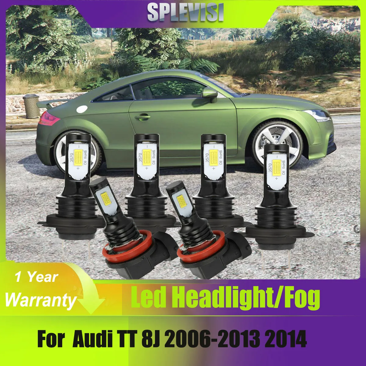 

LED Headlights High Low Fog Lamp Bulbs 50000 Hours Long Lifespan For Audi TT 8J 2006-2014 2007 2008 2009 2010 2011 2012 2013
