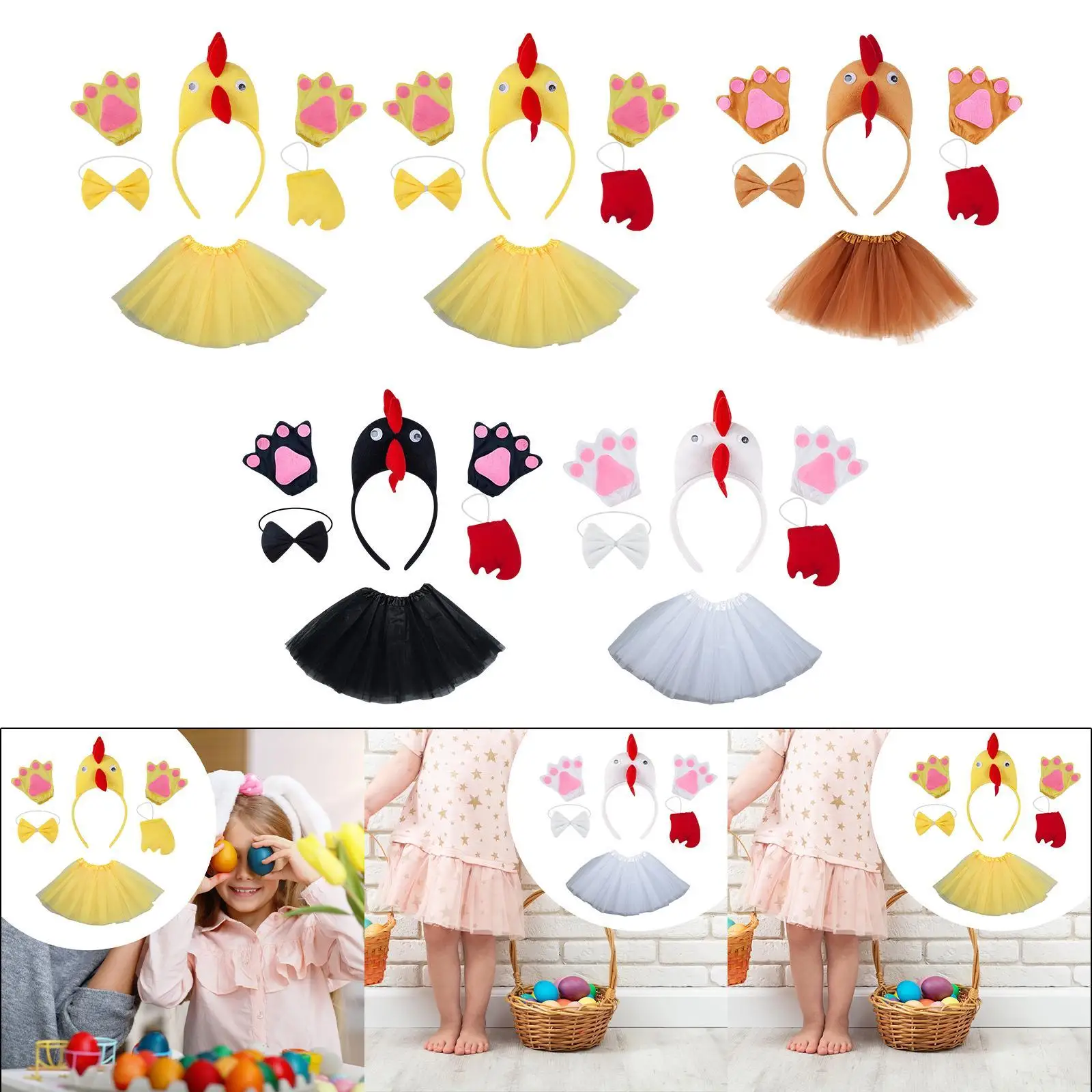 Chicken 3D Animal Costume Cute Chicken Headband for Holiday Halloween Girls