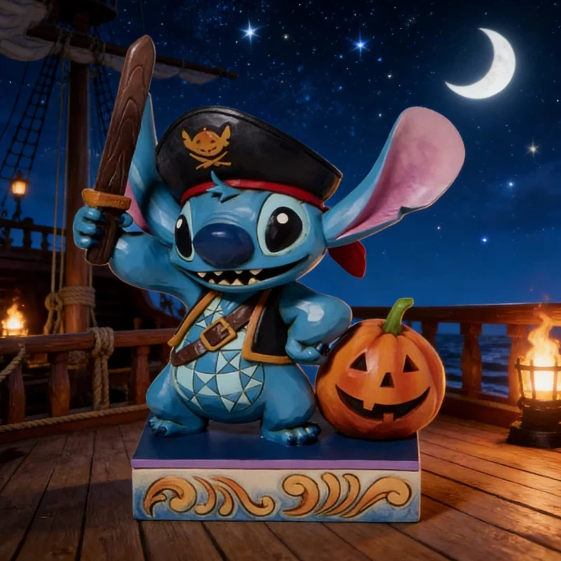 

New Products In Stock Movies Pirates Stitch Figurines Dolls Desktop Ornaments Surprise Birthday Gifts For Children Collection