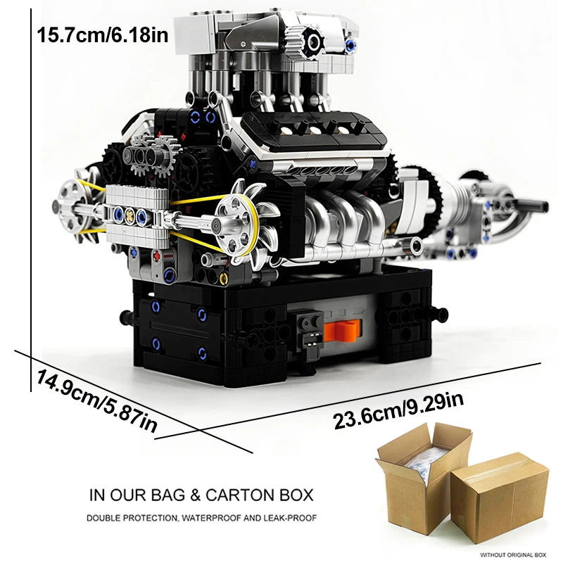 Estilos calientes molde King 10206 MCL V8 bloques de construcción de motor modelo de simulación motorizado técnico accionamiento eléctrico regalos de Navidad