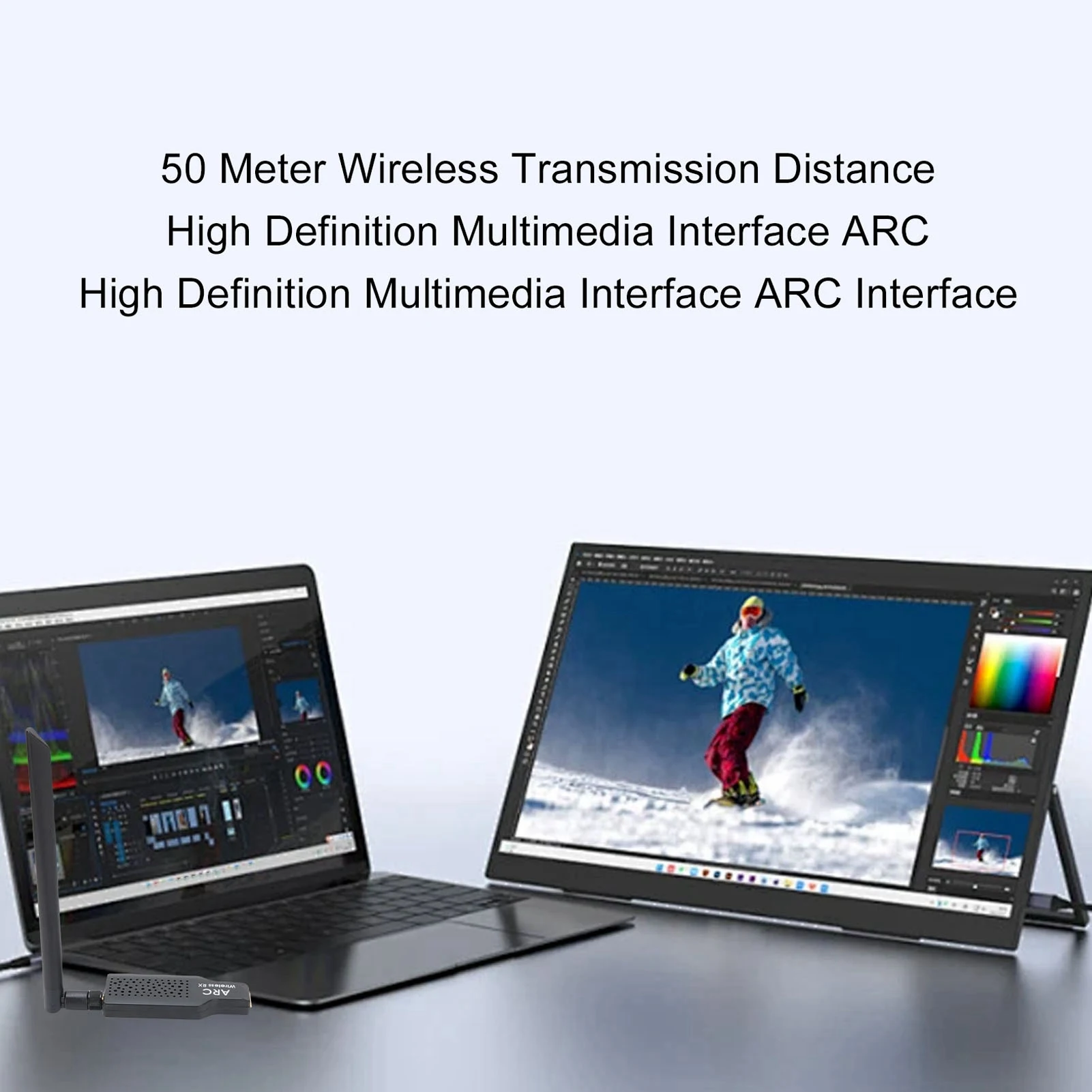 Kit di estensione ARC wireless 2.4G Suono ad alta fedeltà Tecnologia RF 2.4G Kit trasmettitore e ricevitore audio ARC Configurazione semplice per TV