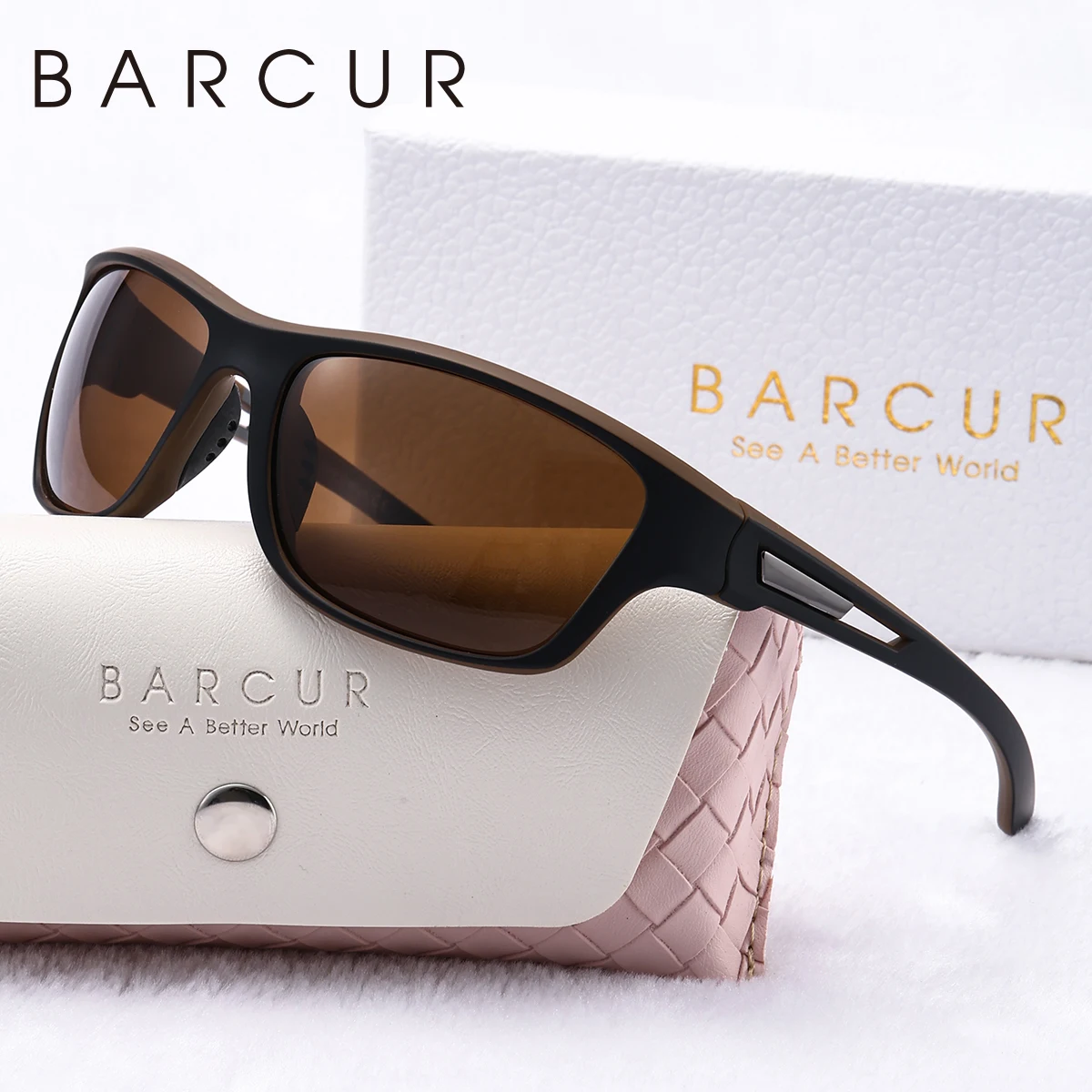 BARCUR Sport Männer Sonnenbrille PC Rahmen Radfahren Angeln Fahren UV400 Mehrere Farben Beschichtung Frauen Polarisierte Sonnenbrille – Detail 1