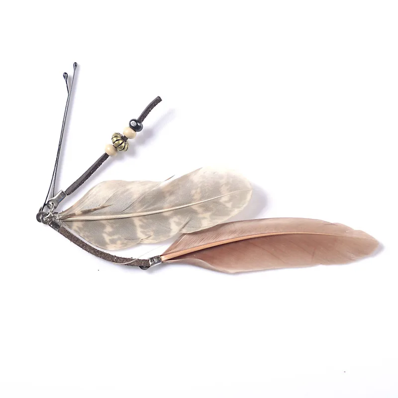 New Arrived Traditional High-Quality Handmade Non-Genetic Heritage Bird Peakcock Feather Hair Clips and Pins For women Gift