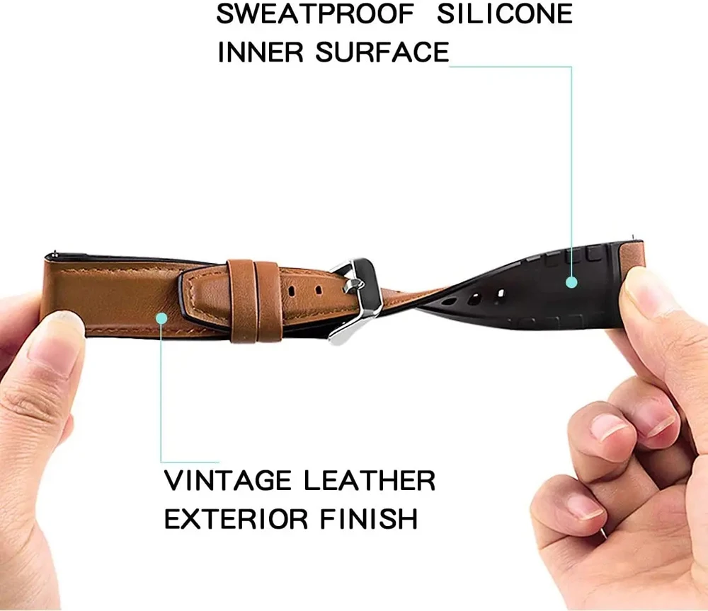 22 مللي متر حزام ل Garmin Venu 4 45 مللي متر Venu 3 2 Forerunner 570 47 مللي متر 265 255 هواوي GT6 6Pro 46 مللي متر Smartwatch الجلود + سوار سيليكون