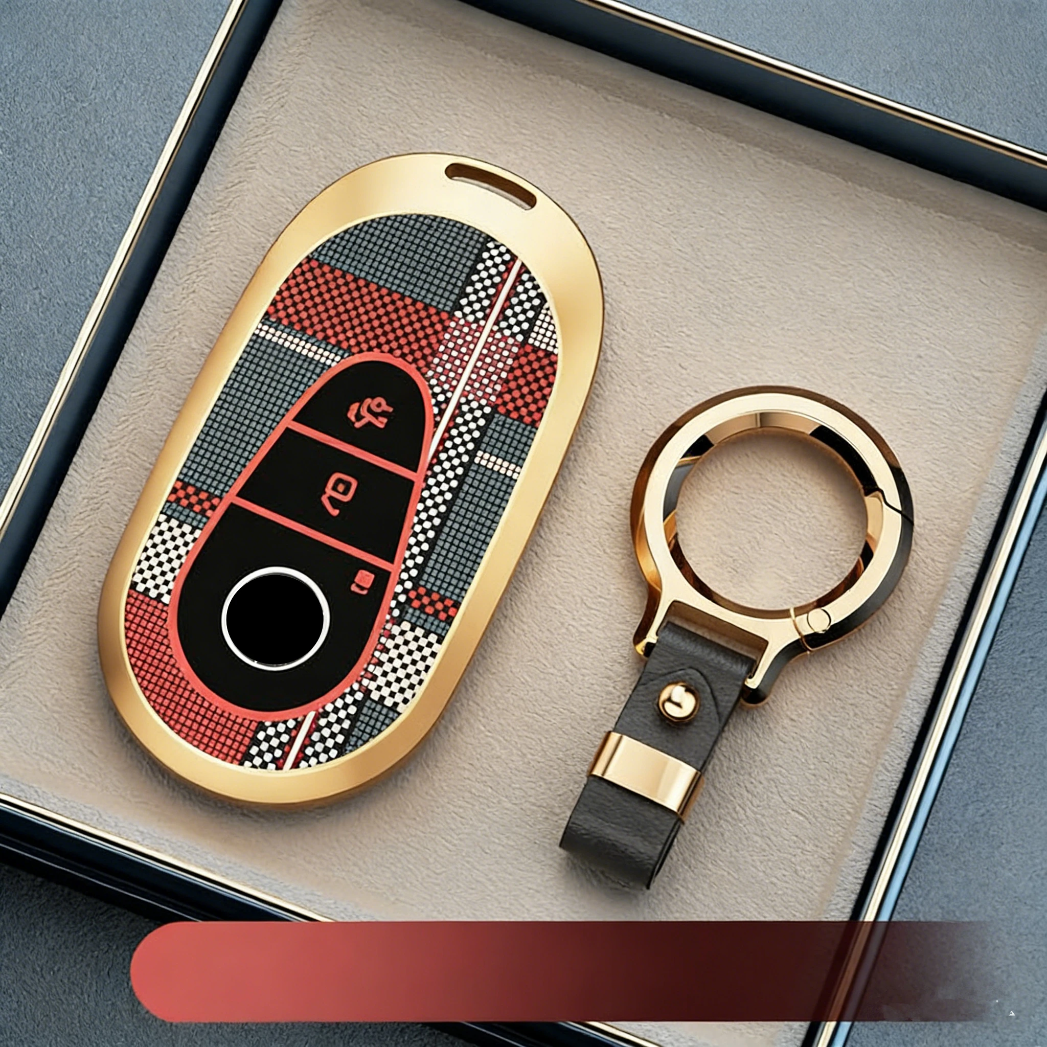 For Mercedes Benz A B C E S Class C260L S400L CLA CLS GLC GLS GLE EQE EQS Metal TPU Car Key Cover Case Holder shell Keyring