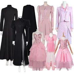 Adult/Kids Wicked Disguise Elphaba Glinda Cosplay Costume Witch Cloak Dress Hat Outfits Halloween Carnival Fantasia Party Suit