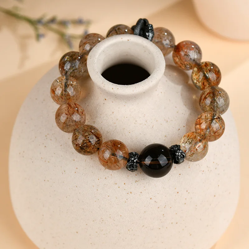 

Natural crystal tea crystal zodiac snake Chinese atmospheric new men's bracelet 2025 zodiac year