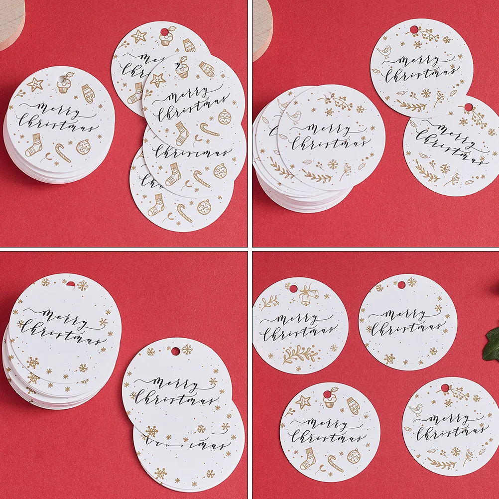

400Pcs Christmas Gift Tags Merry Christmas Round Labels Baking Decorative Xmas Pendant DIY Gift Labels Xmas Round Tags