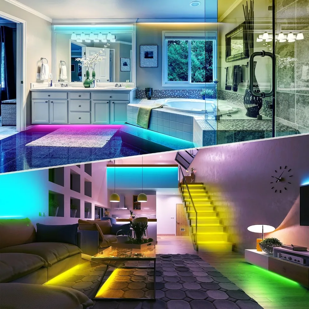 150ft RGB LED Strip Lights with Music Sync, App & Remote Control for Bedroom Decor