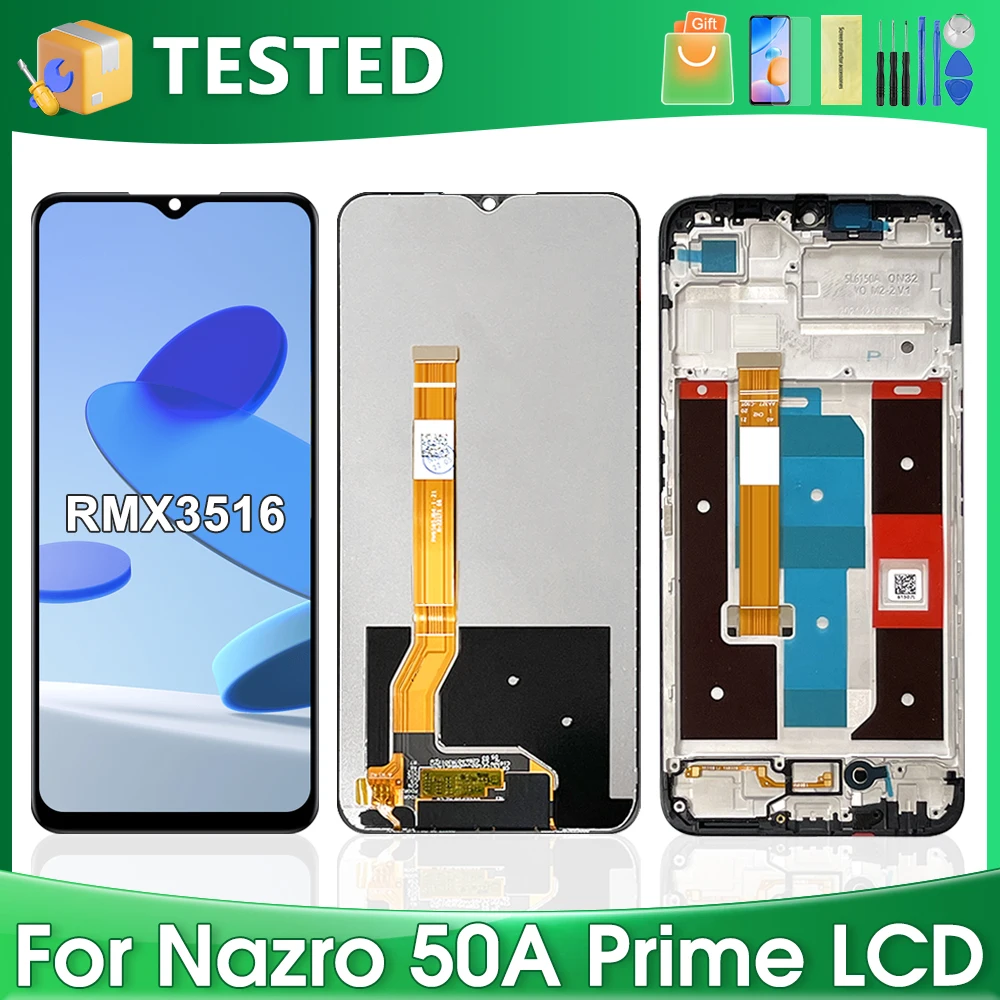 6.6''For OPPO Realme Narzo 50A Prime For RMX3516 LCD Display Touch Screen Digitizer Assembly Replacement