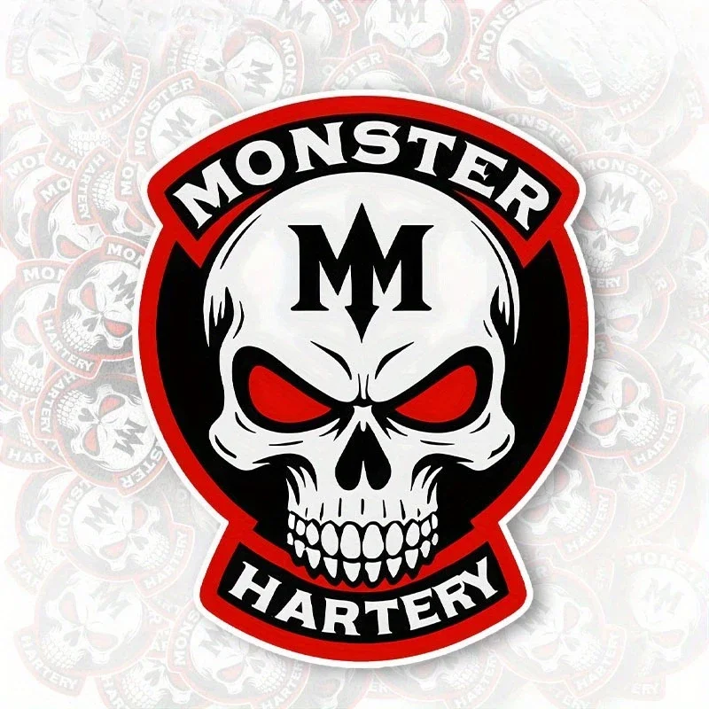 1PC Monster Hartery Skull Sticker for Motorcycle Car Decoration Cool Decal