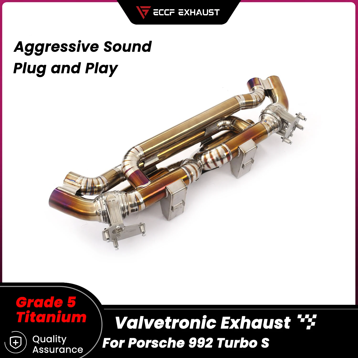 

Sporty OEM Valve AK Style TItanium Catback Exhaust for Porsche 992 Turbo S Aggressive Exhaust Sound Performance Upgrade