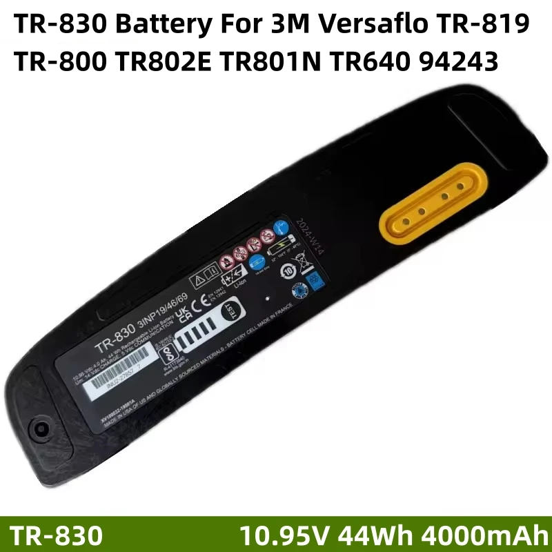 TR-830 10.95V 44WH Battery For 3M Versaflo TR-819 TR-800 TR802E TR801N TR640 94243 Powered Air Purifying Respirator 3INP19/46/69