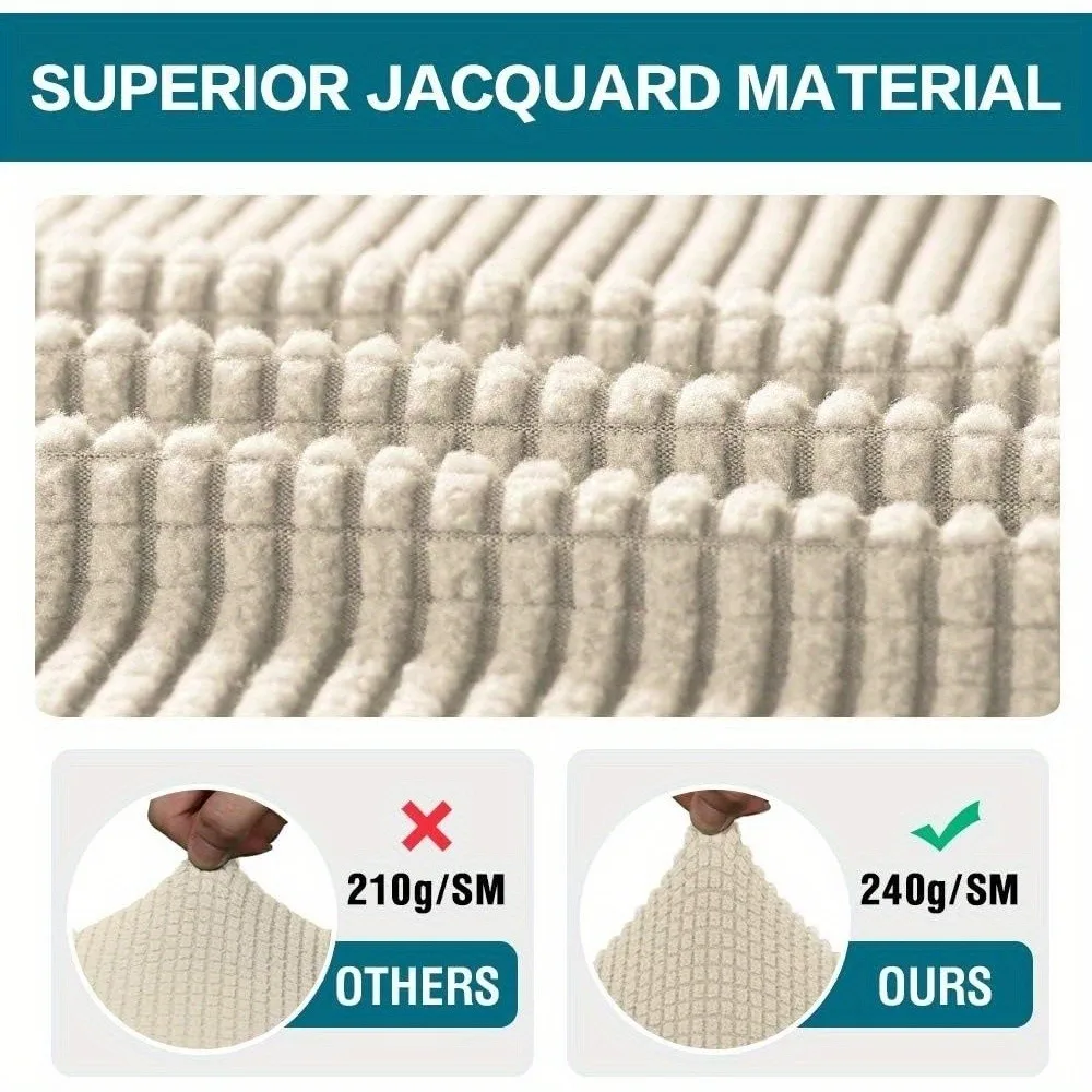 Stretchy Jacquard Chair Covers Soft Solid Color Anti-Slip Chair Slipcovers Removable Washable Chair Seat Covers Office