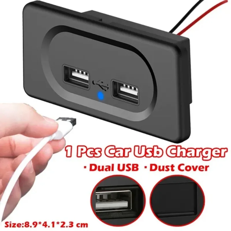 듀얼 USB 충전기 소켓, 오토바이 자동 트럭 보트 자동차 전원 어댑터 콘센트, 3.1A, 12V, 24V, 1 PC