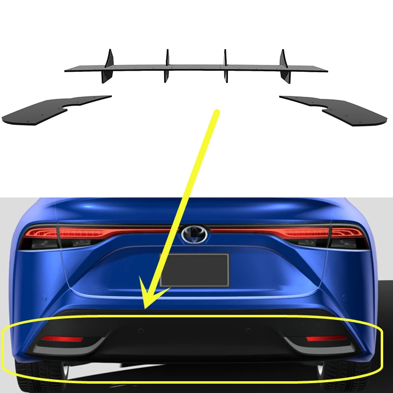 Use For Toyota Mirai 2021--2023 Year Rear Diffuser Bumper Lips Spoiler Splitter Body Kit Accessories