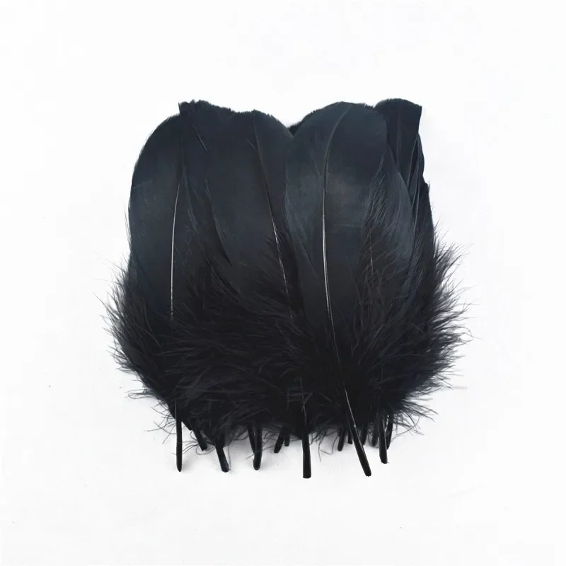 20 قطعة/الوحدة مصبوغ الريش الأسود الديك أوزة الريش لصنع المجوهرات ريش الدراج النعام للحرف اليدوية كرنفال Assesoires #4