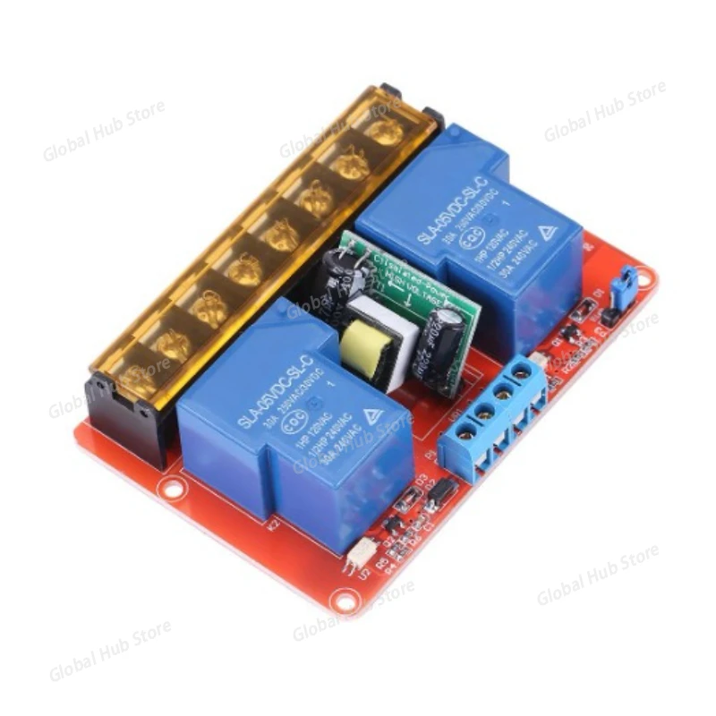 

2 канала релейного модуля триггерного управления высоким и низким уровнем 30 А с изолированной высокой мощностью 5 В переменного тока 110/220 В