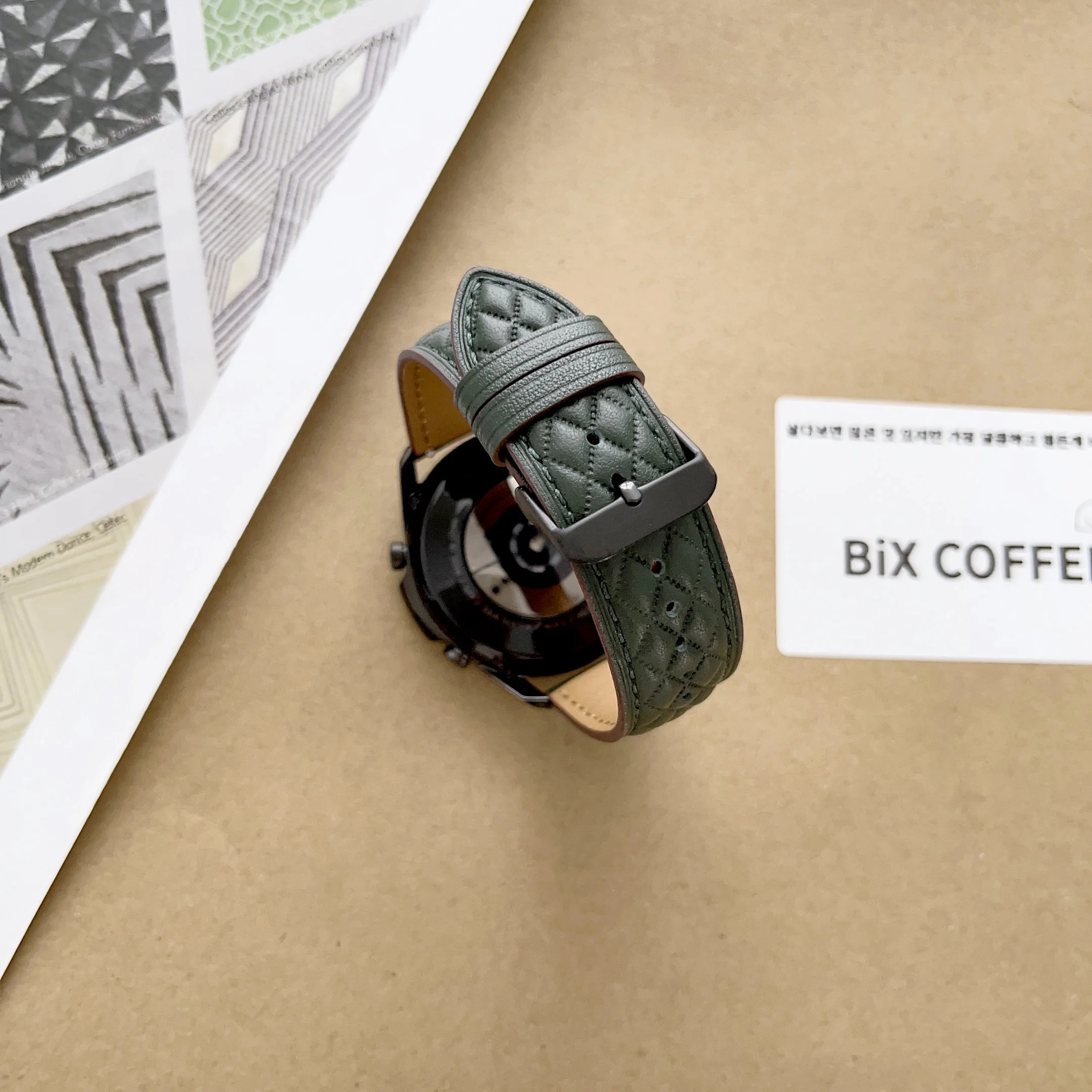 Leather Strap for Samsung Galaxy Watch 4/5/6 Huawei Watch 3/4/3 Pro Smartwatch Replacement Wristband for Amazfit GTR/GTS Band