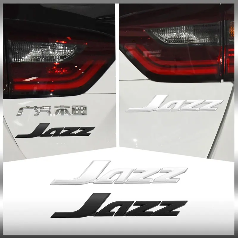 3D Car Styling For Jazz Chrome Metal Letter Logo Emblem Rear Trunk Badge Fender Sticker Car Body Decor Auto Accessories