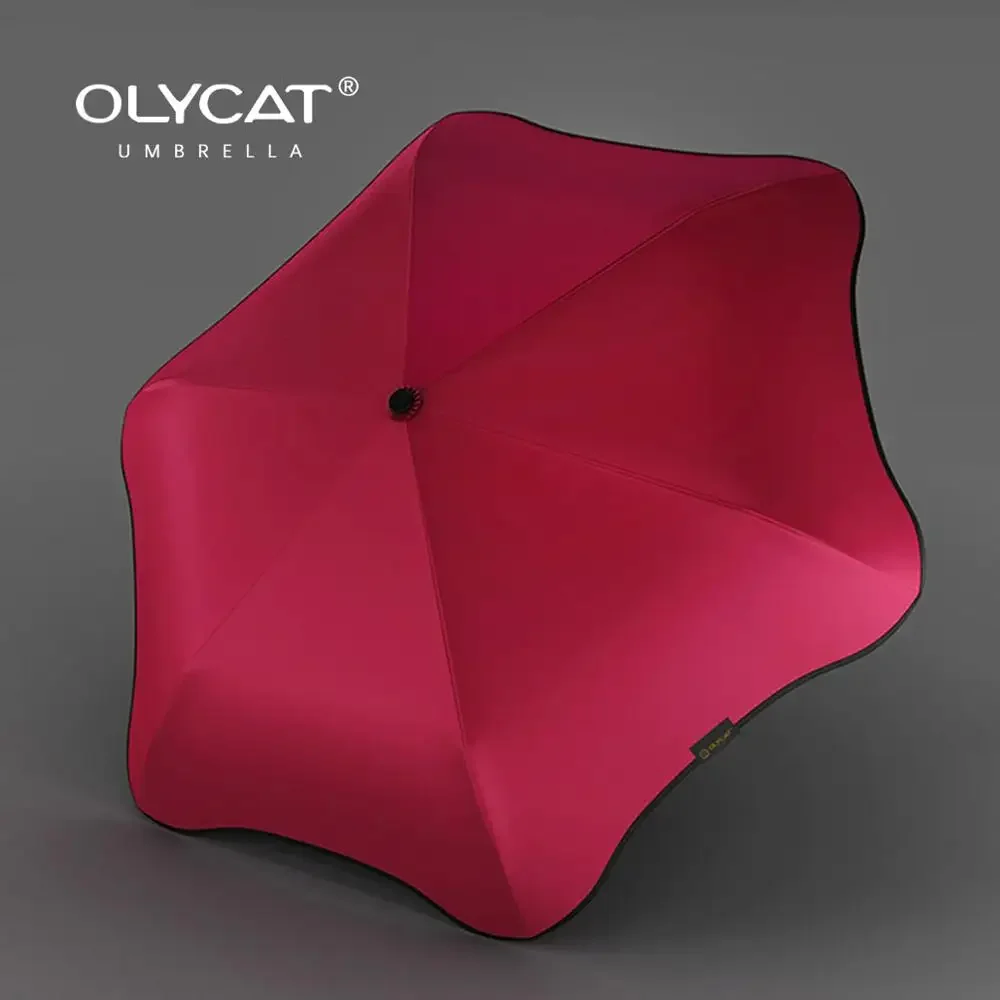 OLYCAT Sun Umbrella Women Safe Fillet Edge Anti UV Folding Umbrellas Rain Parasol 6 Ribs Windproof Travel Golf Umbrella Girls