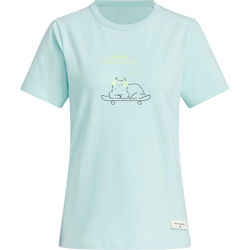 تي شيرت Adidas أصلي W GFX Z TEE للسيدات برقبة دائرية بسيط وأكمام قصيرة JN6661 #5