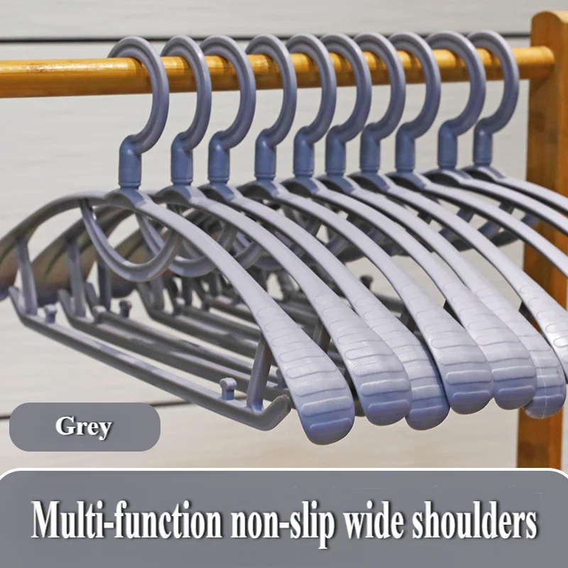 

10 шт., утолщенная нескользящая вешалка для одежды с широкими плечами, прочная качественная сушилка для домашней одежды, пластиковая вешалка для одежды