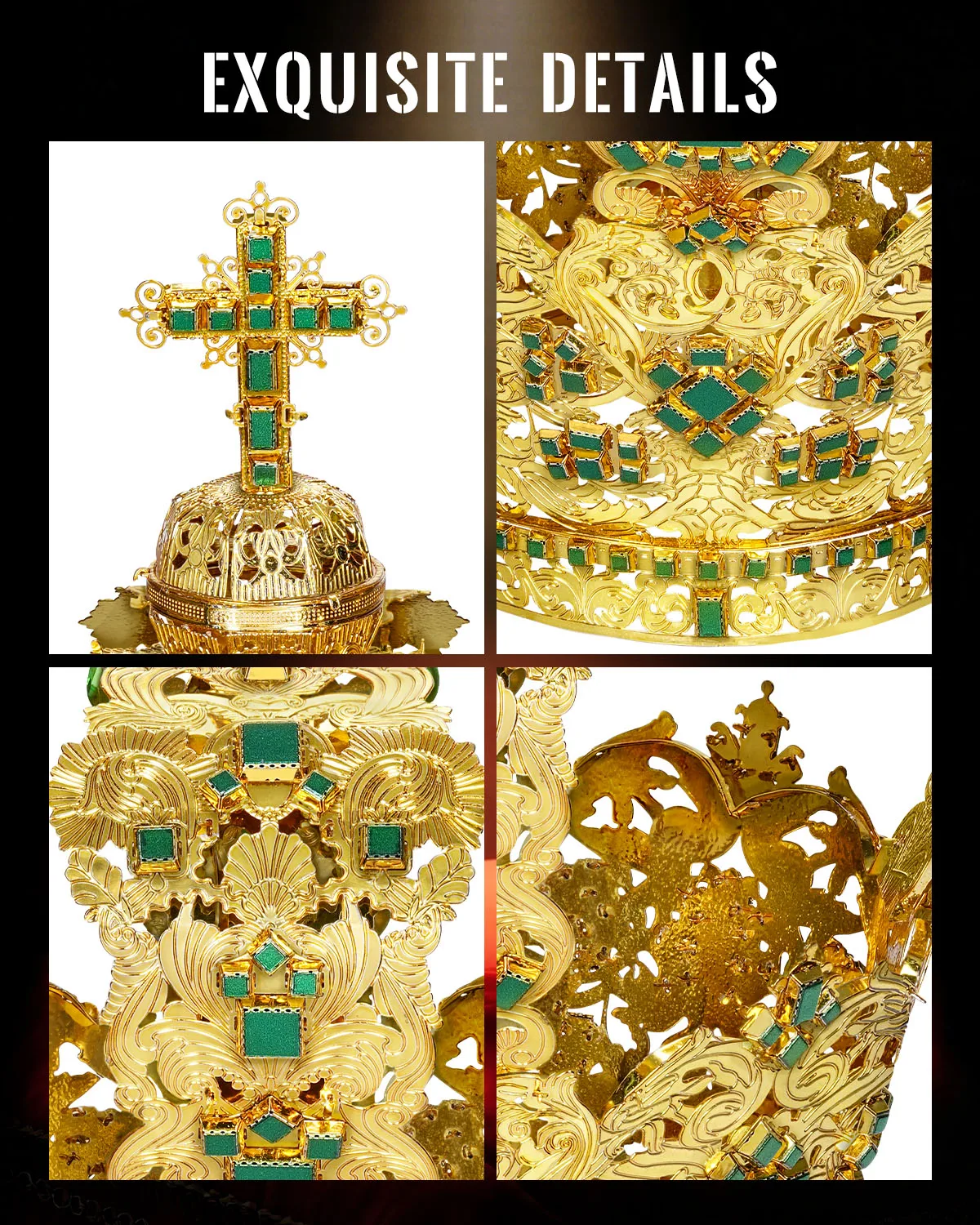 Crown of the Andes 3D Metal Puzzle decorative crown details close-up