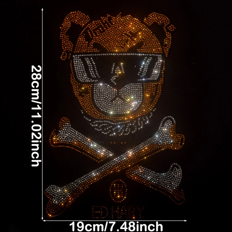 

Блестящий крутой медведь с солнцезащитными очками, стильная 3D нашивка со стразами для одежды, курток и дома, модный акцент «сделай сам»