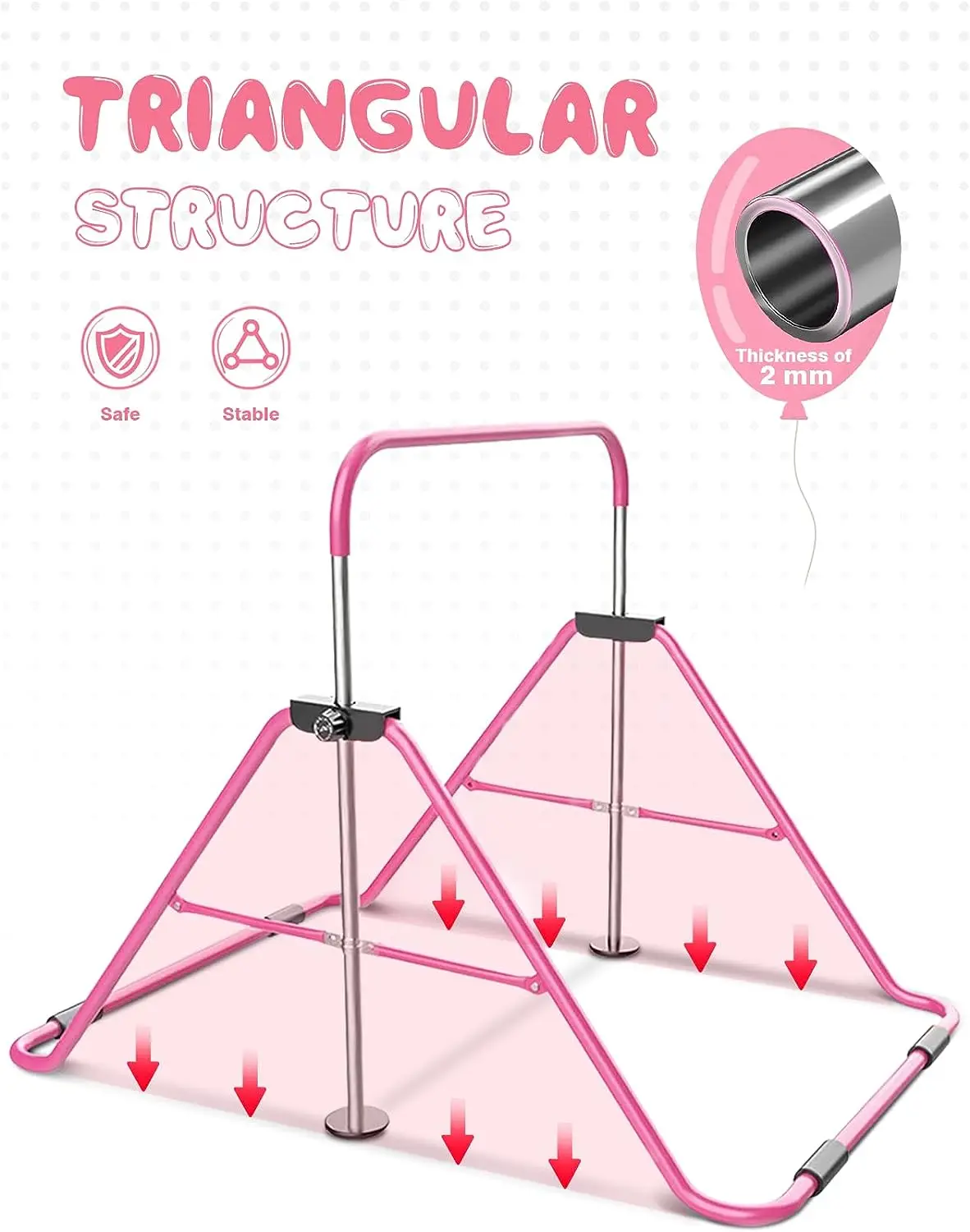 pink-children's-horizontal-bar-adjustable-thick-and-bold-safe-and-firm-used-for-children's-fitness-and-gymnastics