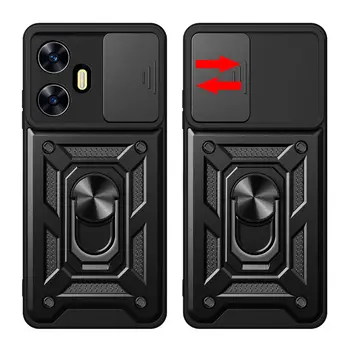 Pouzdro Armor pro OPPO Realme C65 C67 C55 C53 C51 C35 C33 C35 Kryt Ochranný kryt objektivu s magnetickým kroužkem a držákem Coque Fundas 6 nejlepší prodej pouzdro na realme c33 - №1