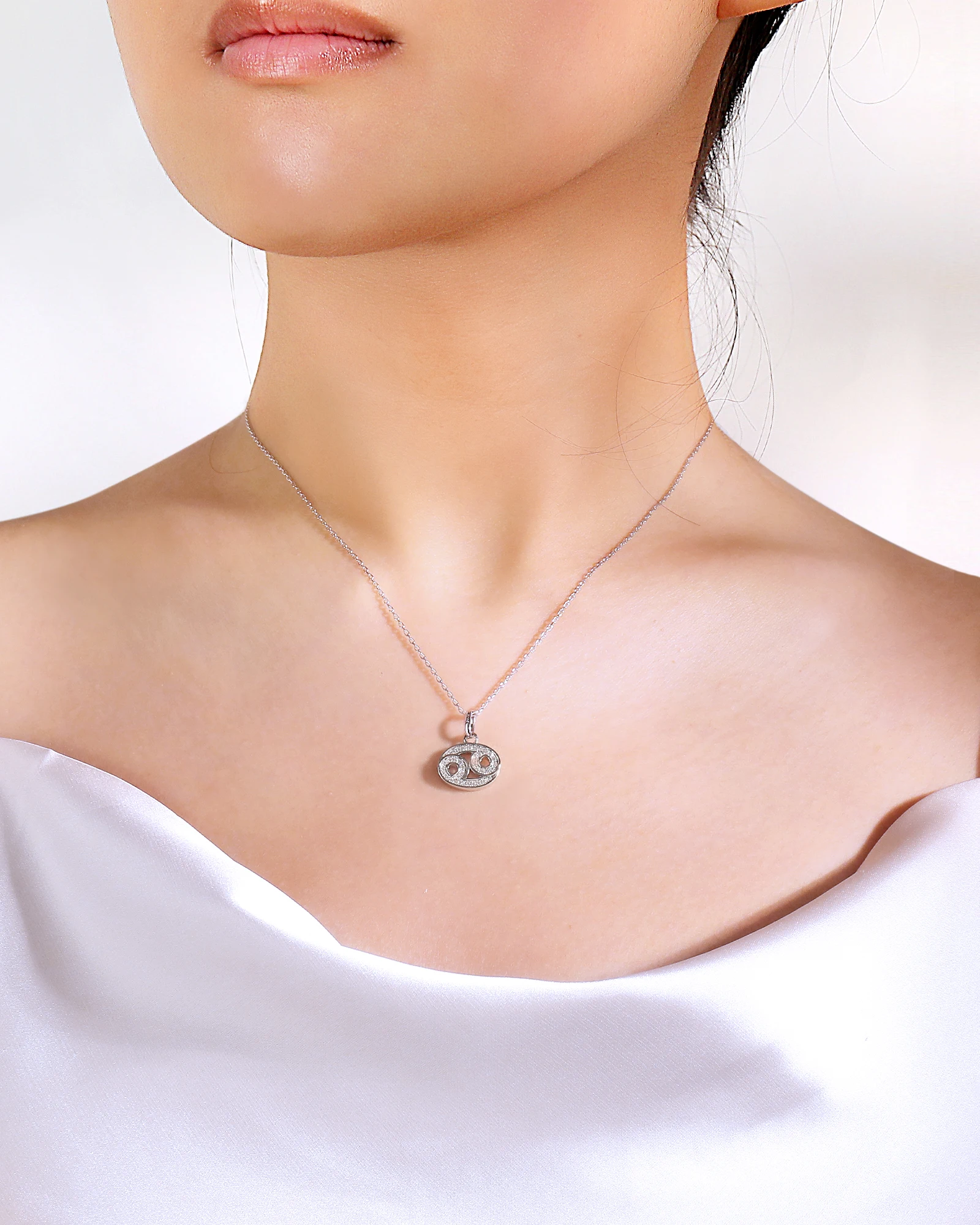 Eme jewe New Classic Twelve Constellation Series Cancer Pendant S925 Silver Inlaid D-Color Moissanite Unisex Necklace