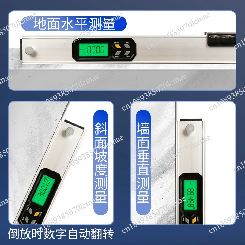 High Precision Digital Magnetic Level Ruler 2m Foldable, Aluminum Alloy Electronic Leveling Tool for Leveling & Alignment