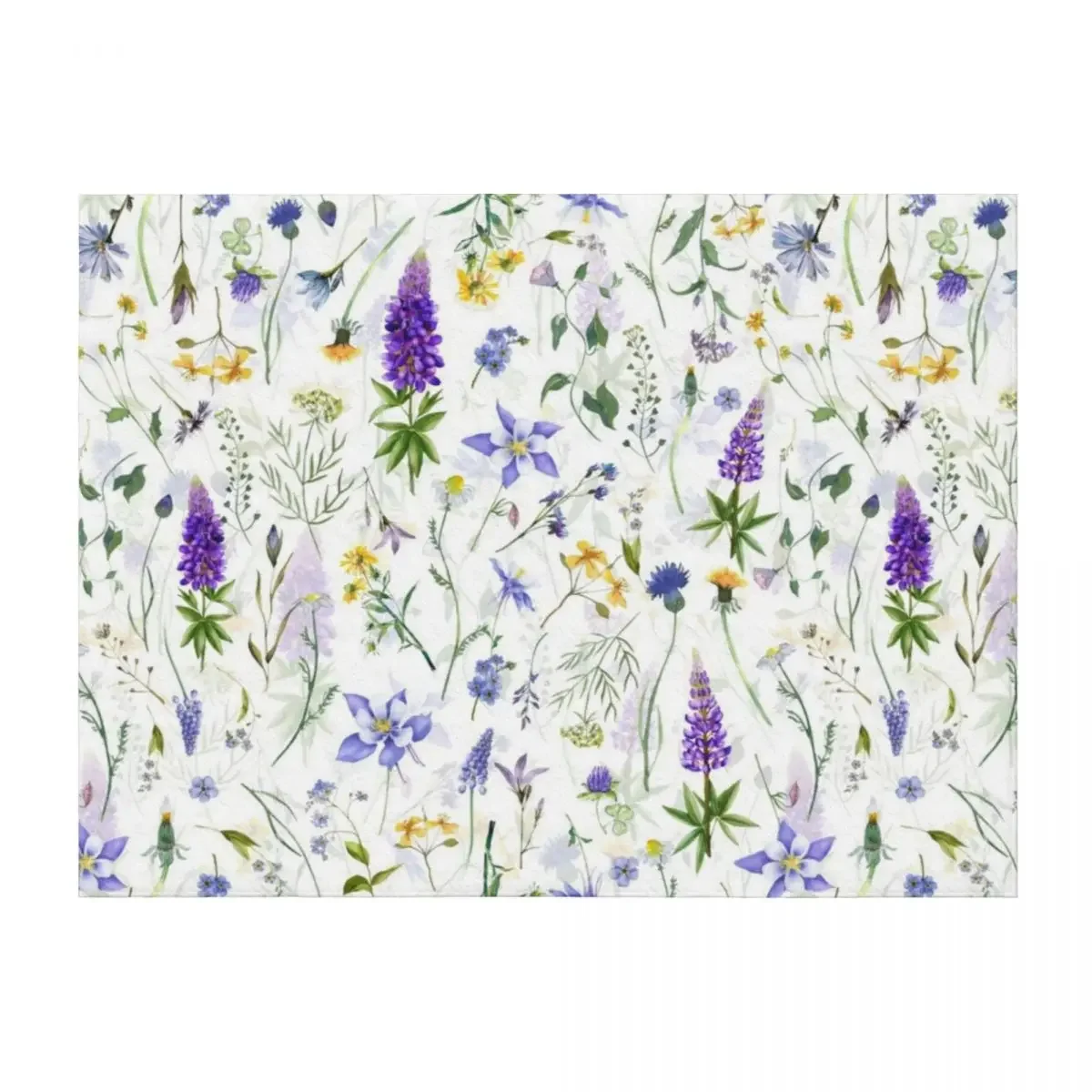 

Blue Yellow And White Midsummer Meadow Botanical Garden Throw Blanket Bed Furrys Luxury Throw Luxury Brand Blankets